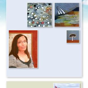 Grethe Kjær udstiller også i Sognegården ( de øverste billeder)